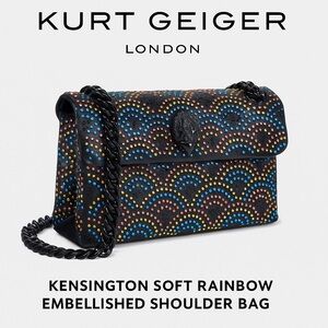 🎁Kurt Geiger London Rainbow Studded Shoulder Bag WTH dust bag!